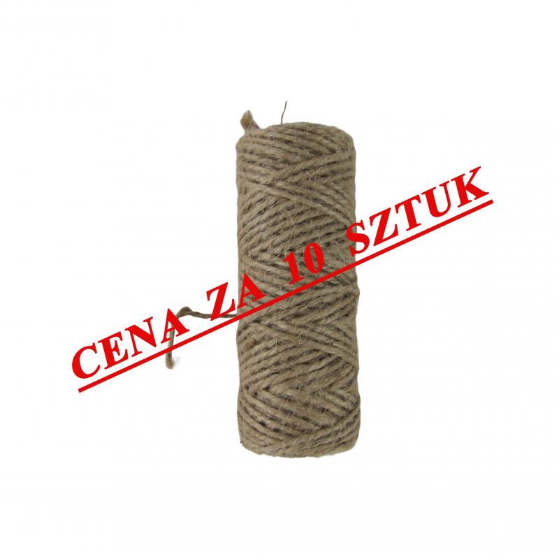 SZNUREK JUTOWY SKRĘCONY NATURALNY 3MM 100G (10 sztuk)